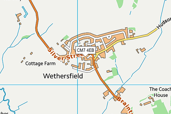 CM7 4EB map - OS VectorMap District (Ordnance Survey)