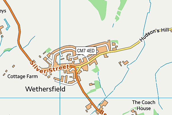 CM7 4ED map - OS VectorMap District (Ordnance Survey)
