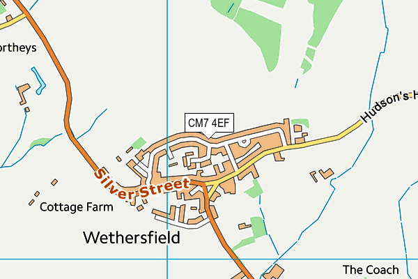 CM7 4EF map - OS VectorMap District (Ordnance Survey)