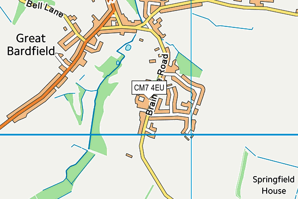 CM7 4EU map - OS VectorMap District (Ordnance Survey)