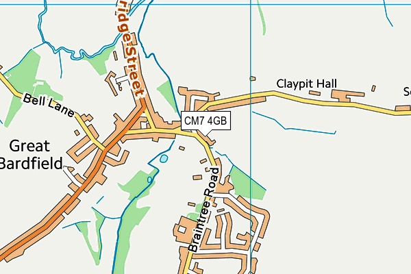CM7 4GB map - OS VectorMap District (Ordnance Survey)