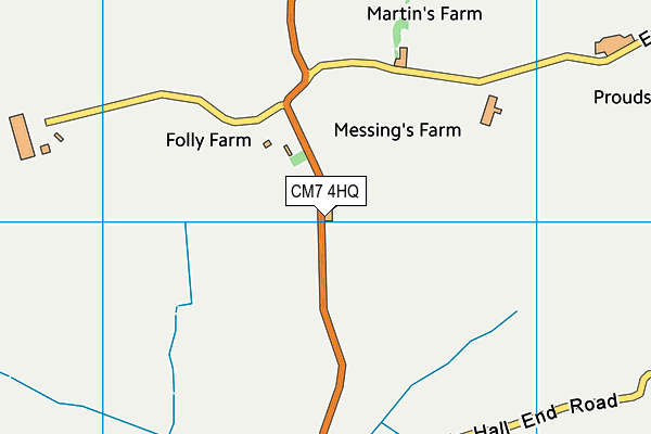 CM7 4HQ map - OS VectorMap District (Ordnance Survey)