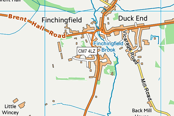 Finchingfield Playing Fields map (CM7 4LZ) - OS VectorMap District (Ordnance Survey)