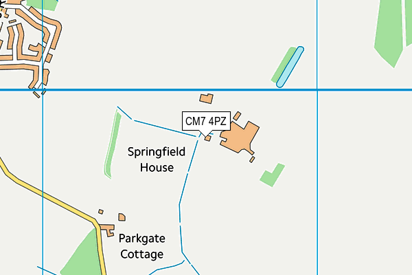 CM7 4PZ map - OS VectorMap District (Ordnance Survey)