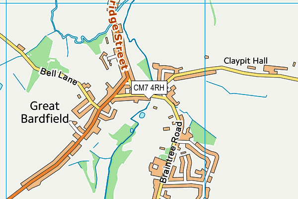 CM7 4RH map - OS VectorMap District (Ordnance Survey)