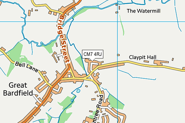CM7 4RJ map - OS VectorMap District (Ordnance Survey)