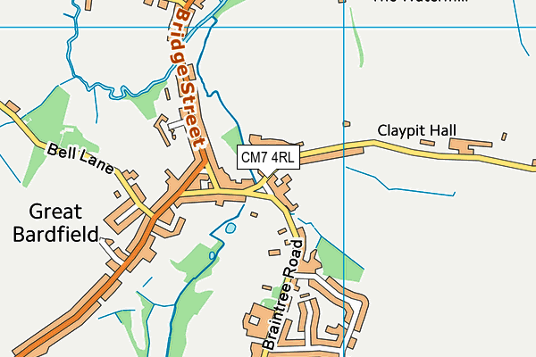 CM7 4RL map - OS VectorMap District (Ordnance Survey)