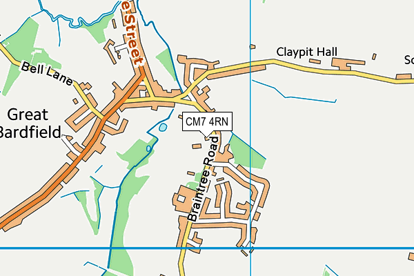 Great Bardfield Primary School map (CM7 4RN) - OS VectorMap District (Ordnance Survey)