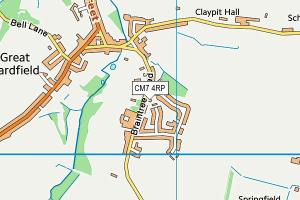 CM7 4RP map - OS VectorMap District (Ordnance Survey)