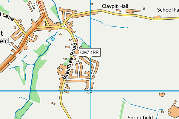 CM7 4RR map - OS VectorMap District (Ordnance Survey)