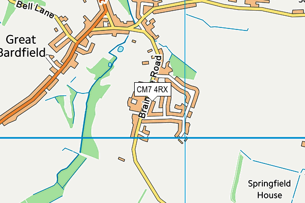 CM7 4RX map - OS VectorMap District (Ordnance Survey)