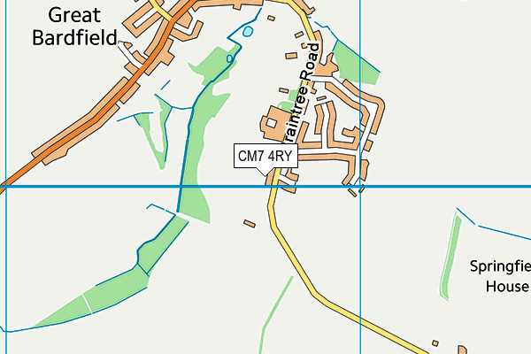 CM7 4RY map - OS VectorMap District (Ordnance Survey)