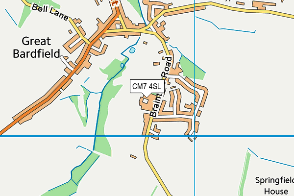 CM7 4SL map - OS VectorMap District (Ordnance Survey)