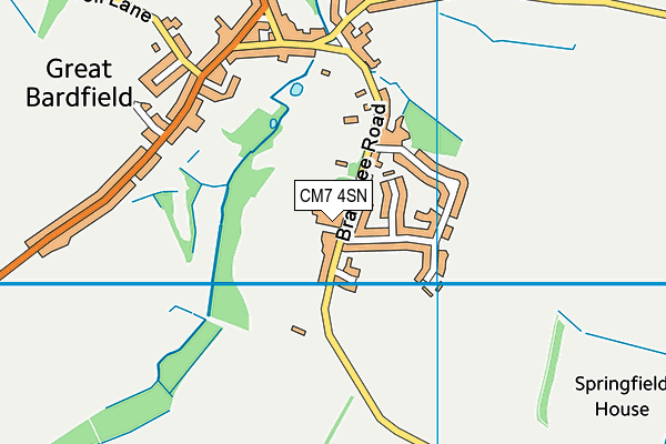 CM7 4SN map - OS VectorMap District (Ordnance Survey)