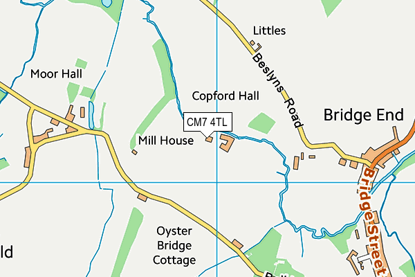 CM7 4TL map - OS VectorMap District (Ordnance Survey)