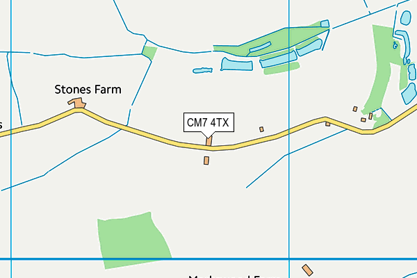 CM7 4TX map - OS VectorMap District (Ordnance Survey)
