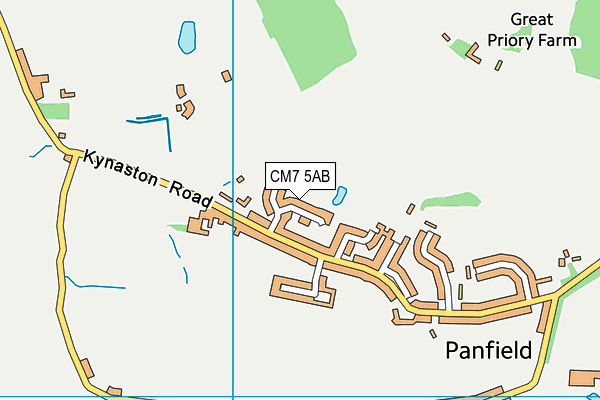 CM7 5AB map - OS VectorMap District (Ordnance Survey)