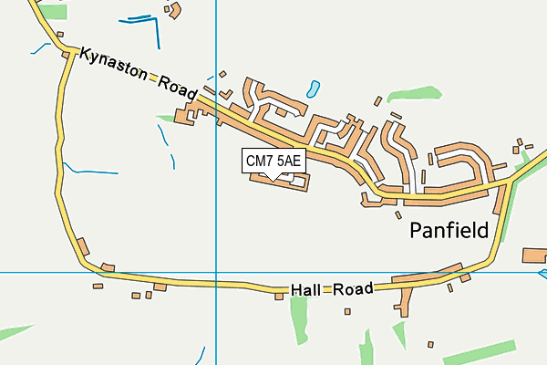 CM7 5AE map - OS VectorMap District (Ordnance Survey)