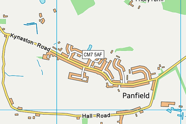 CM7 5AF map - OS VectorMap District (Ordnance Survey)