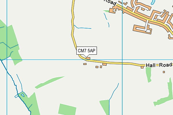 CM7 5AP map - OS VectorMap District (Ordnance Survey)