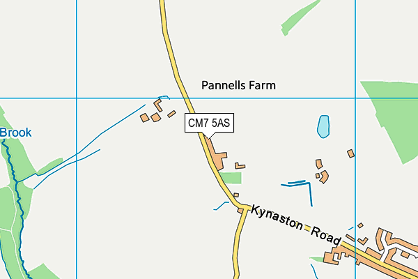 CM7 5AS map - OS VectorMap District (Ordnance Survey)