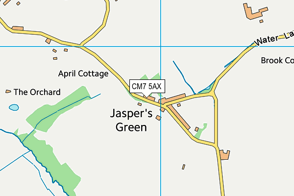 CM7 5AX map - OS VectorMap District (Ordnance Survey)