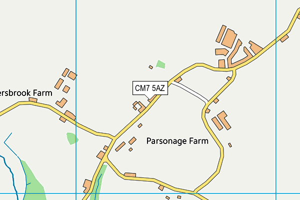 CM7 5AZ map - OS VectorMap District (Ordnance Survey)