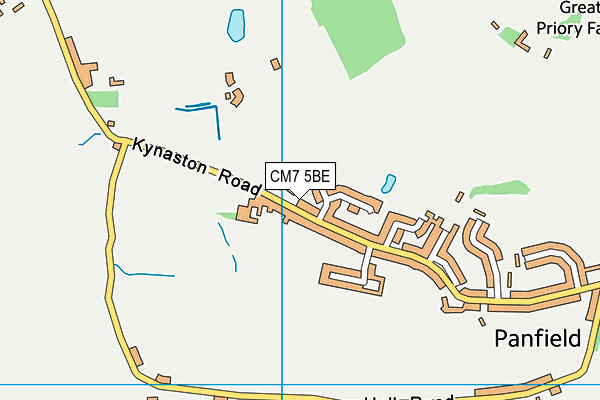 CM7 5BE map - OS VectorMap District (Ordnance Survey)