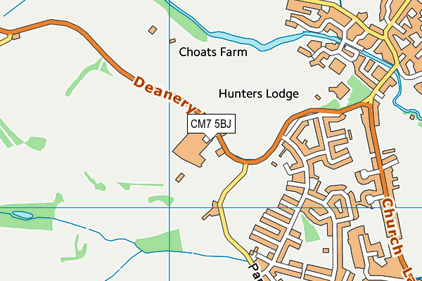Towerlands Park (Closed) map (CM7 5BJ) - OS VectorMap District (Ordnance Survey)