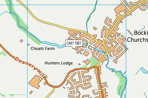 CM7 5BT map - OS VectorMap District (Ordnance Survey)