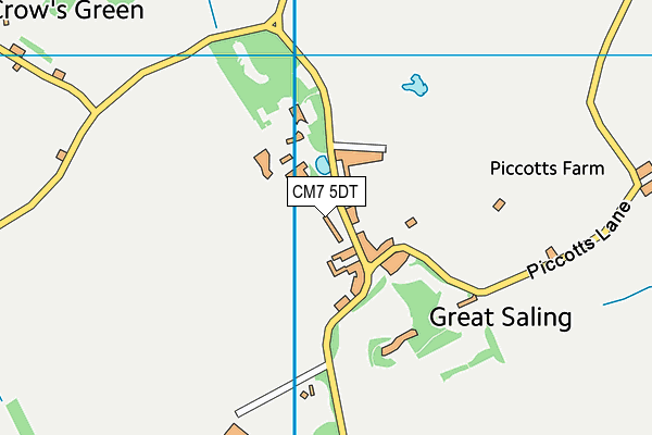 CM7 5DT map - OS VectorMap District (Ordnance Survey)