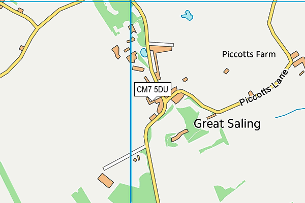 CM7 5DU map - OS VectorMap District (Ordnance Survey)