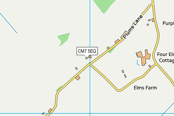 CM7 5EQ map - OS VectorMap District (Ordnance Survey)