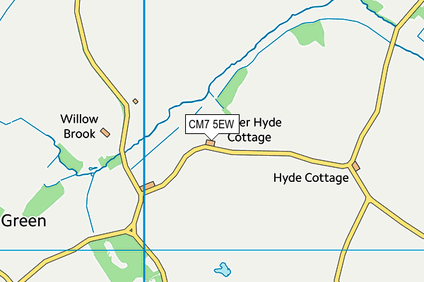 CM7 5EW map - OS VectorMap District (Ordnance Survey)