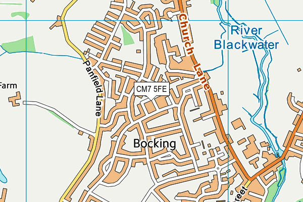 CM7 5FE map - OS VectorMap District (Ordnance Survey)