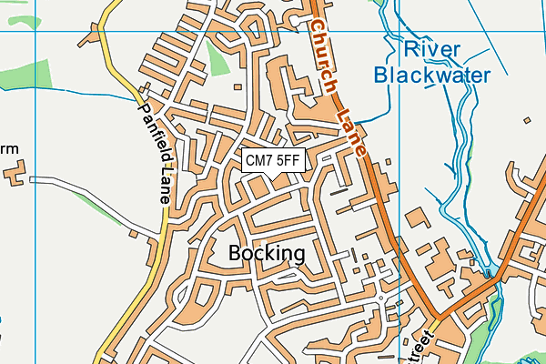 CM7 5FF map - OS VectorMap District (Ordnance Survey)