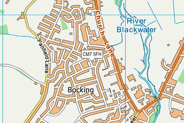 CM7 5FH map - OS VectorMap District (Ordnance Survey)