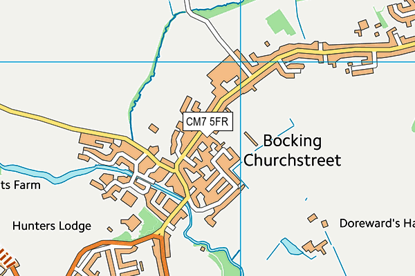 CM7 5FR map - OS VectorMap District (Ordnance Survey)