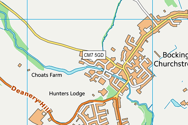 CM7 5GD map - OS VectorMap District (Ordnance Survey)