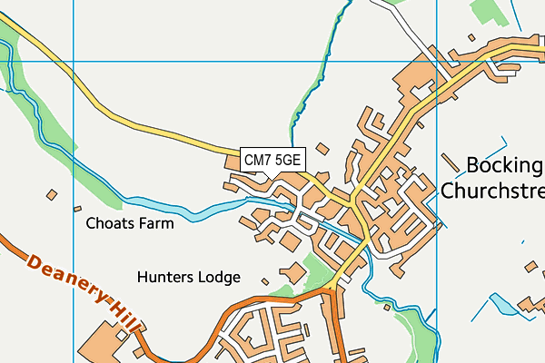 CM7 5GE map - OS VectorMap District (Ordnance Survey)