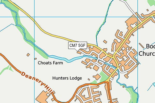 CM7 5GF map - OS VectorMap District (Ordnance Survey)