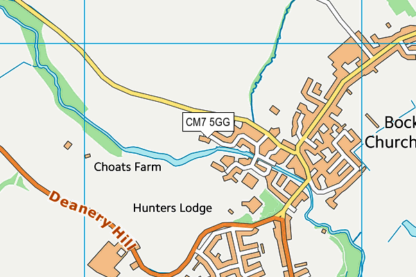 CM7 5GG map - OS VectorMap District (Ordnance Survey)