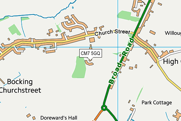 CM7 5GQ map - OS VectorMap District (Ordnance Survey)