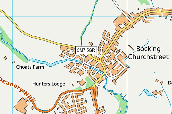 CM7 5GR map - OS VectorMap District (Ordnance Survey)