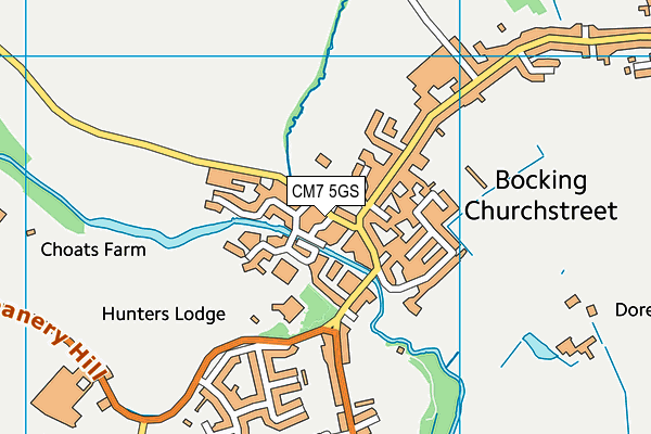 CM7 5GS map - OS VectorMap District (Ordnance Survey)