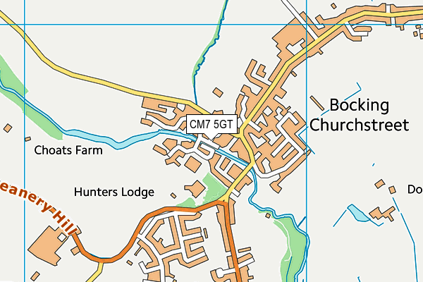 CM7 5GT map - OS VectorMap District (Ordnance Survey)