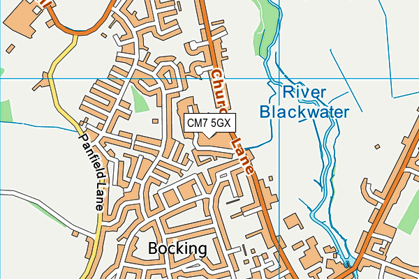 CM7 5GX map - OS VectorMap District (Ordnance Survey)