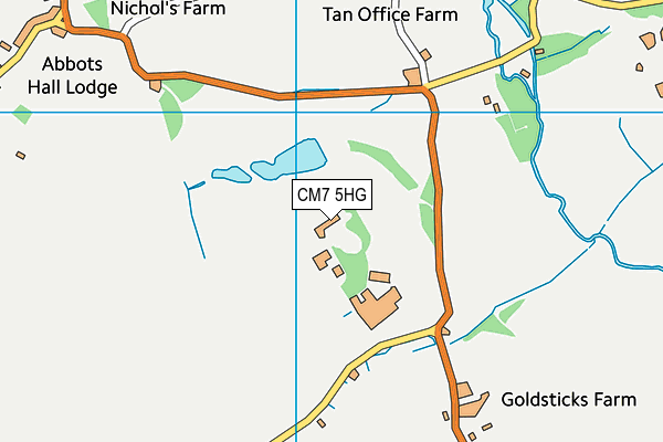 CM7 5HG map - OS VectorMap District (Ordnance Survey)