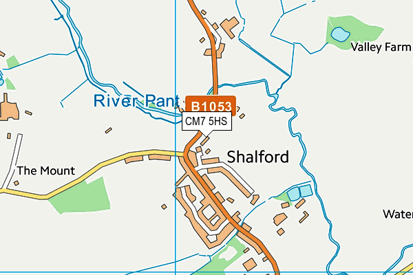 CM7 5HS map - OS VectorMap District (Ordnance Survey)