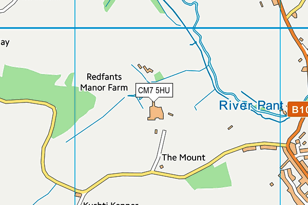 CM7 5HU map - OS VectorMap District (Ordnance Survey)